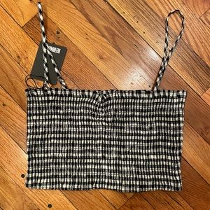 Reformation black and white April checker top